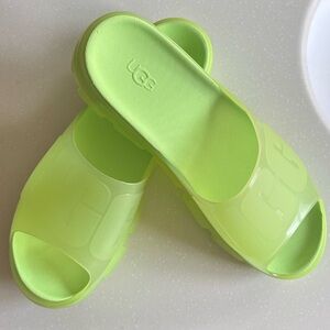 UGG Jella Clear Lime Green Sandals Size 10